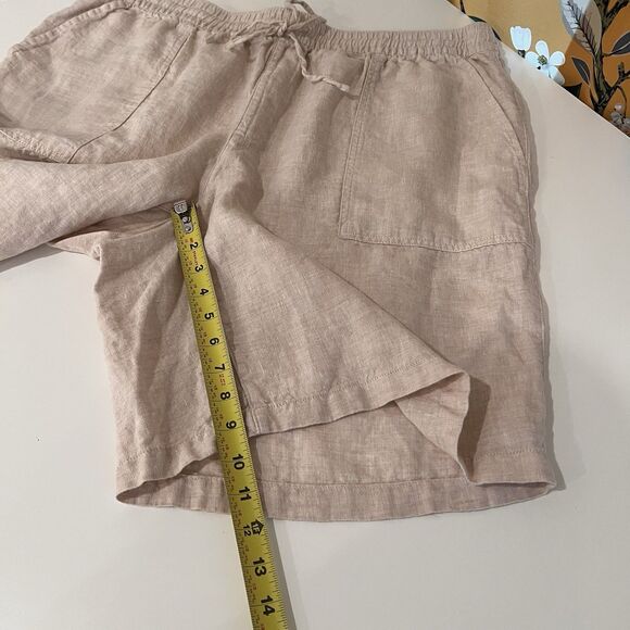 Lands End Drawstring 100% Linen Shorts Womens Sz 1X (16-18)High Rise Tan - Picture 7 of 7